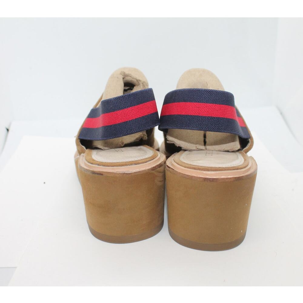 Cecelia New York Gabriel Brown Suede Slingback Wedge Heels sz 8M - Picture 3 of 4